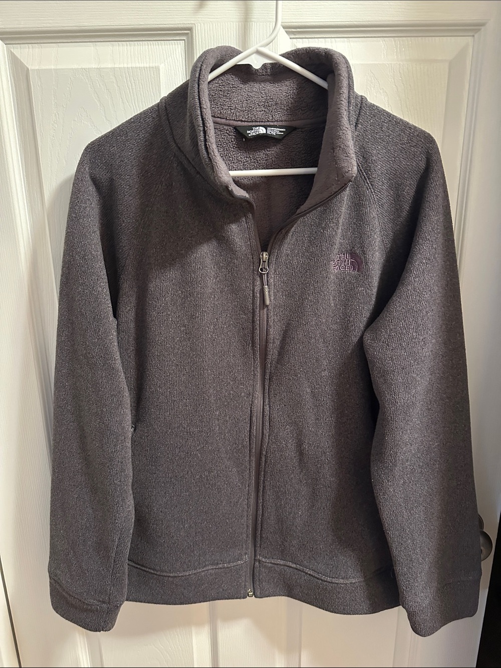 The North Face Womens Gray Full-Zip Fleece Jacket Size XL
